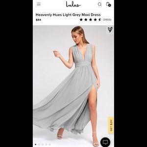 Lulu's Heavenly Hues Gray Maxi Dress sz Small